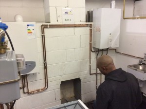 A gas student completing some testing.