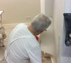 Here is one Painting & Decorating student that is getting some wallpapering skills.