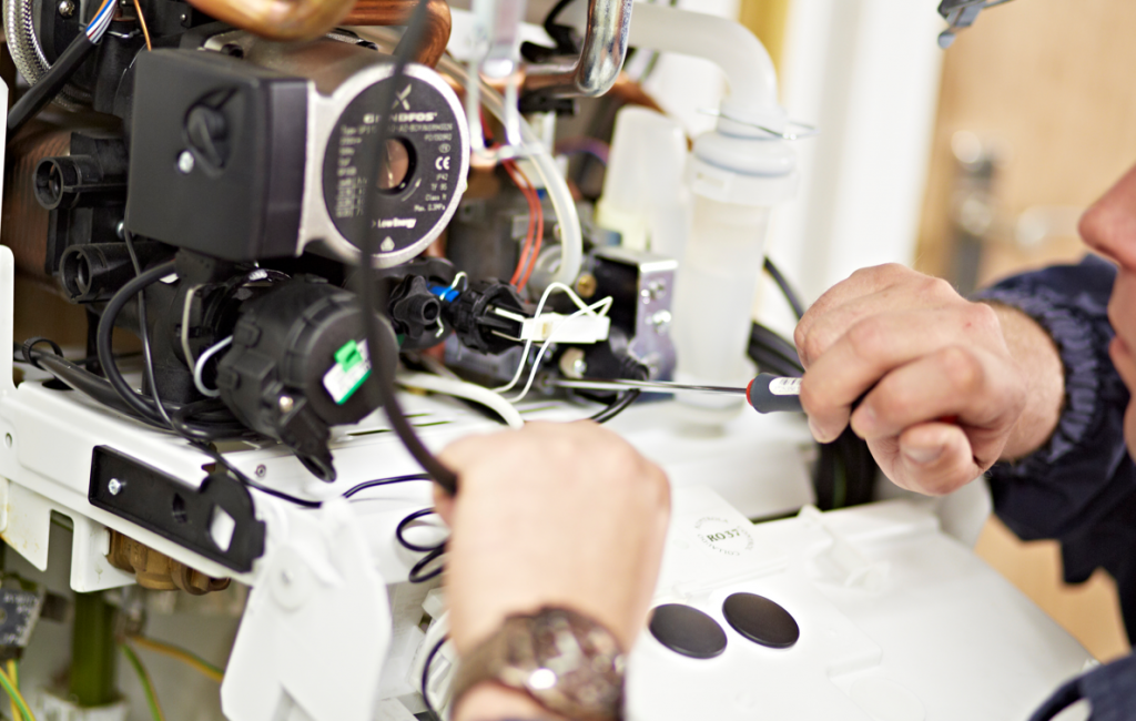 Close up picture of Able Skills student working on the Gas Course